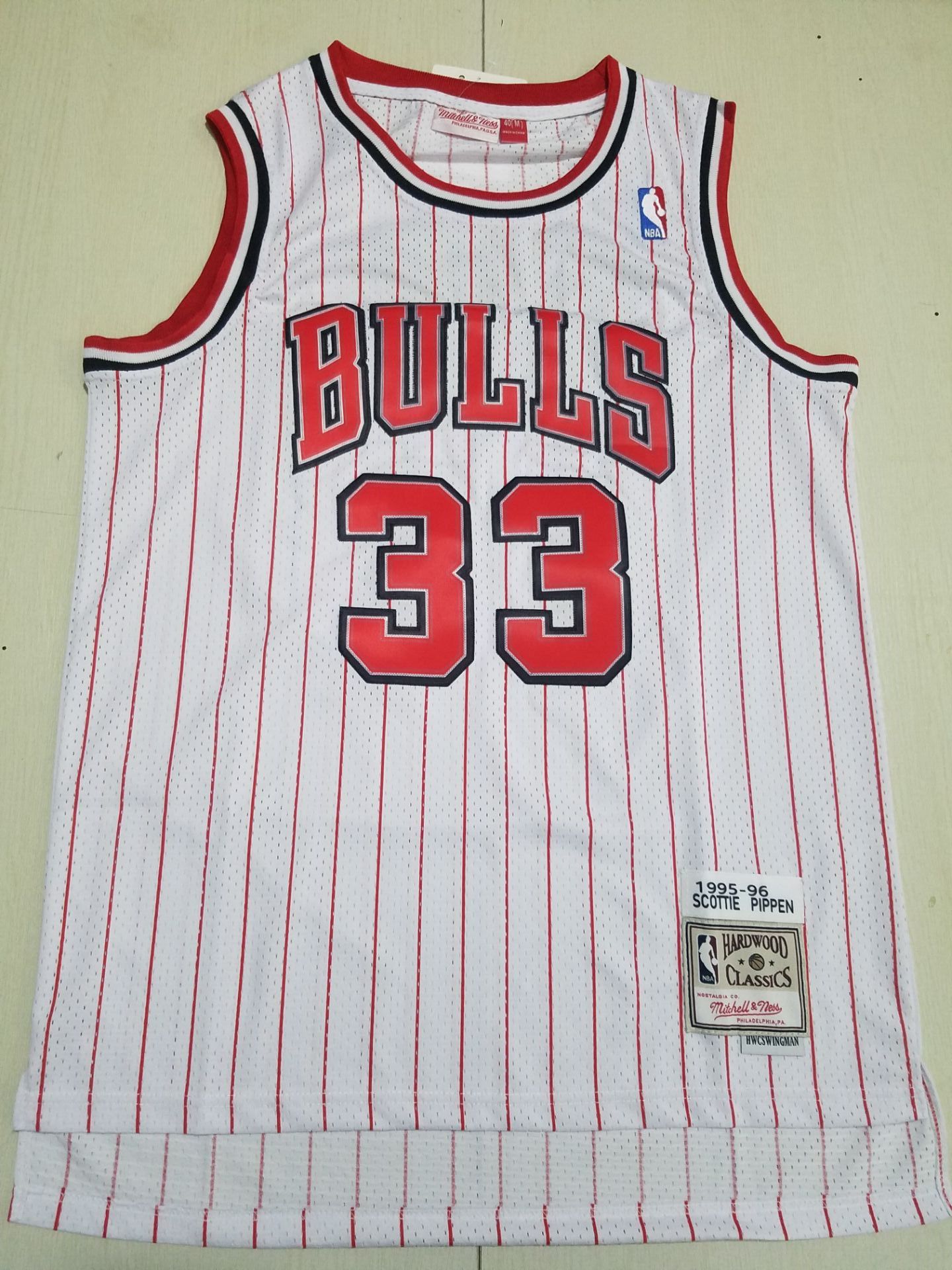 Men Chicago Bulls #33 Pippen White Stripe 2022 NBA Jersey->chicago bulls->NBA Jersey